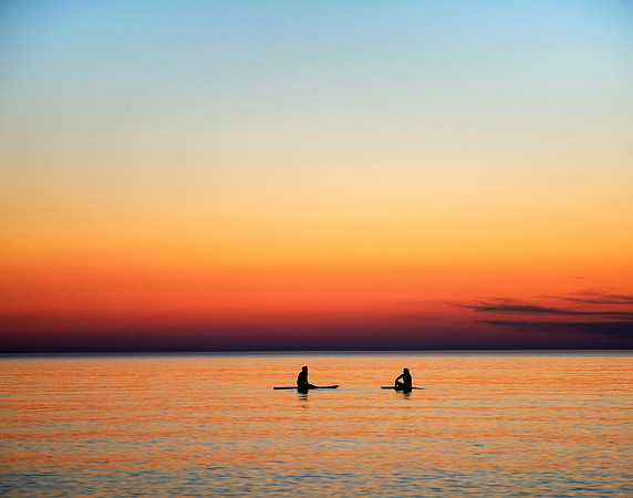 Sunset Paddleboarding